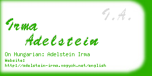 irma adelstein business card